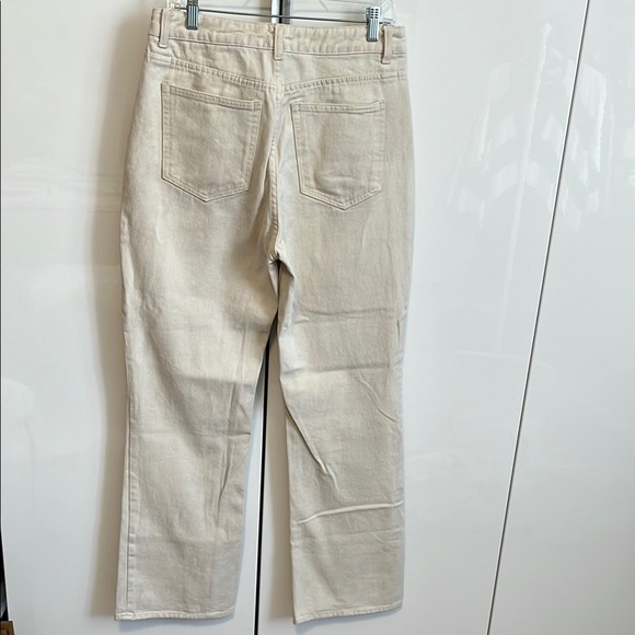 H&M Ecru Cream High Rise Denim Jeans Classic Style, Size 10 - Picture 8 of 13